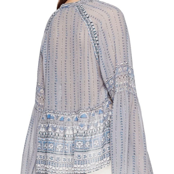 NWOT BCBG Maxazria Kaley Scarf Print Peasant Top - Picture 2 of 5